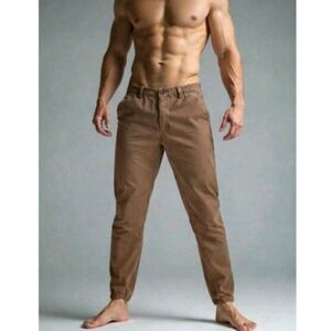 Bearbottom Men Size Large Stretch Jogger Pants Brown